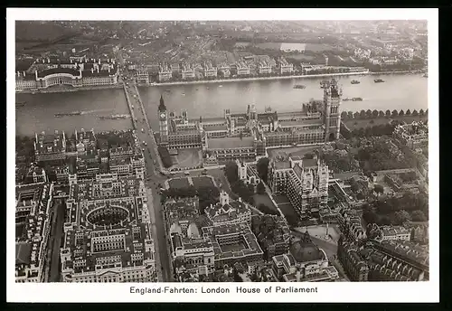 Fotografie Ansicht London, England-Fahrten: House of Parliament vom Zeppelin aus fotografiert