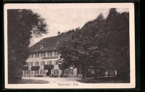 AK Bubendorf, Besucher vor d. Hotel Soolbad Bubendorf