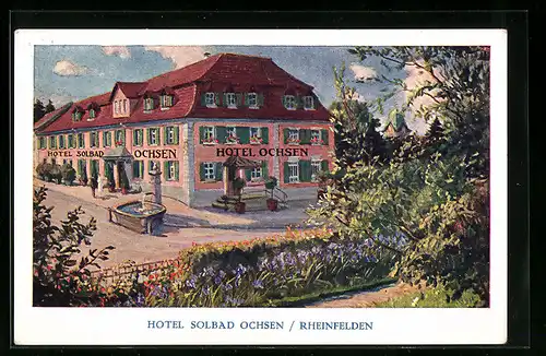 Künstler-AK Rheinfelden, Hotel Solbad Ochsen