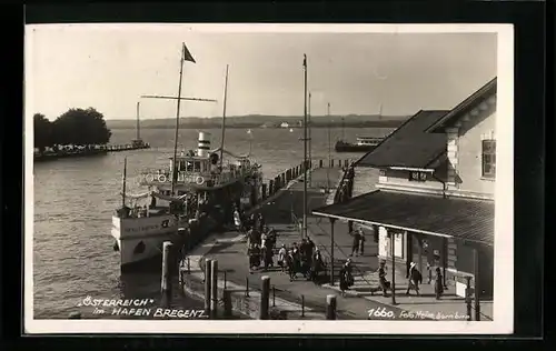 AK Bregenz, Hafen mit Bodenseedampfer