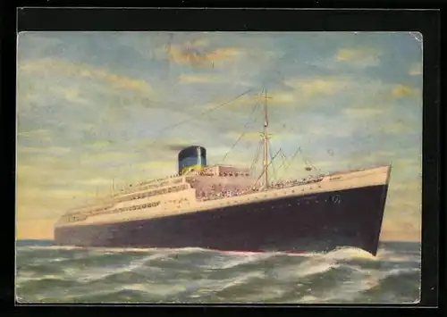 Künstler-AK Passagierschiff TSS Neptunia auf dem Meer