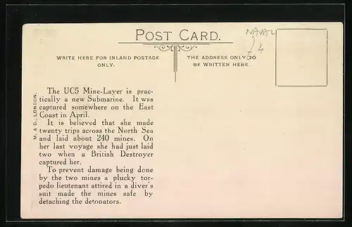 AK The UC5 Mine-Layer is parctically a new Submarine, U-Boot