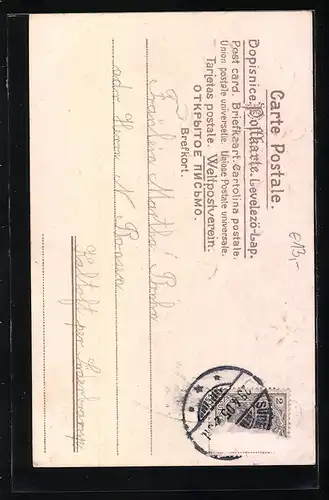 AK Osterhase reitet auf einem Osterei