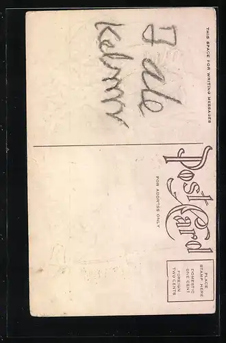 AK Weihnachtsmann mit Stechpalmenzweigen