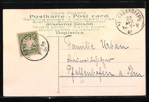 AK Osterhase beschenkt Mädchen mit Ostereiern