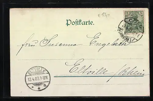 AK Osterhase verliert Eier aus seinem Beutel