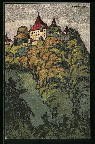 Künstler-AK sign. E. Bollmann: Kyburg, Blick von Norden auf die Kyburg