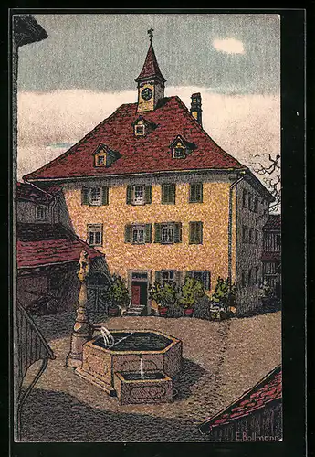 Künstler-AK sign. E. Bollmann: Kyburg, Ritterhaus