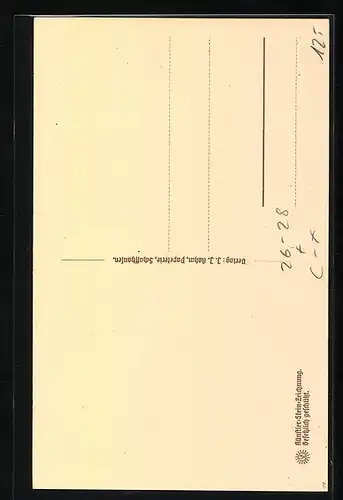 Steindruck-AK Schaffhausen, Ansicht des Vierröhrenbrunnens