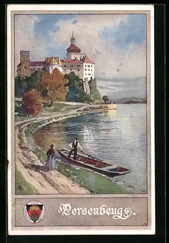 Künstler-AK Deutscher Schulverein Nr. 161: Persenbeug, Schloss an der Donau