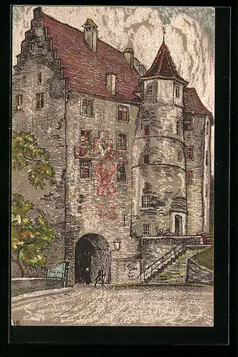 Künstler-AK Baden, Eingang zum Landvogteischloss