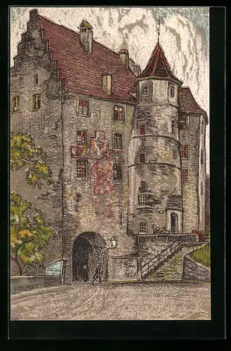 Künstler-AK Baden, Eingang zum Landvogteischloss