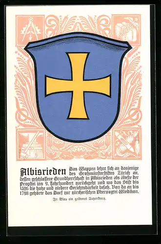 AK Zürich-Albisrieden, Wappen der Stadtquartiers