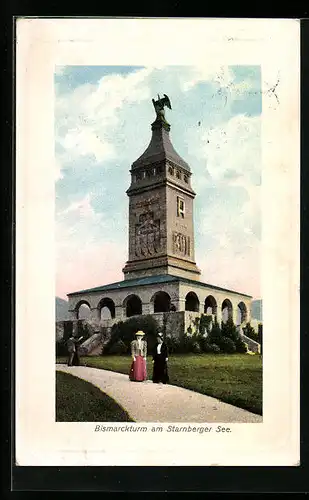 AK Berg a. Starnberger See, Bismarckturm am Starnberger See
