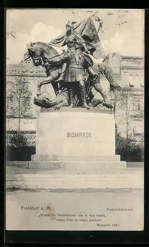 AK Frankfurt a. M., Blick zum Bismarckdenkmal