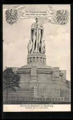 AK Hamburg-St.Pauli, Bismarck-Denkmal, Enthüllt 1906