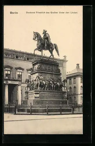 AK Berlin, Denkmal Friedrich des Grossen Unter den Linden