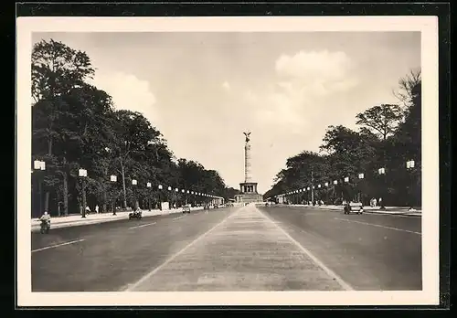 AK Berlin, Ost-West-Achse mit Blick auf die Siegessäule