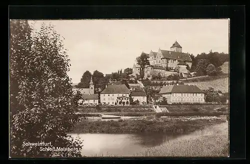 AK Schweinfurt, Ortsansicht mit Schloss Mainberg