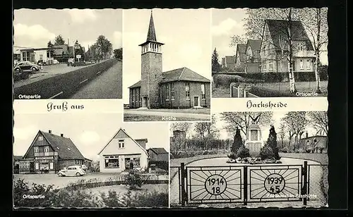 AK Harksheide, Kirche, Ortsansichten, Ehrenmal in Glashütte