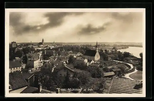 AK Mühldorf a. Inn, Ortsansicht aus der Vogelschau