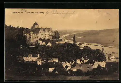 AK Schweinfurt a. M., Ansicht mit Schloss Mainberg