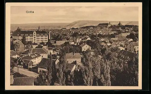 AK Gotha, Teilansicht aus der Vogelschau