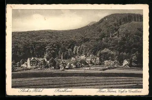 AK Steinbergen, Ortsansicht aus der Vogelschau