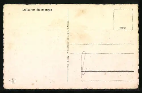 AK Steinbergen, Ortsansicht aus der Vogelschau