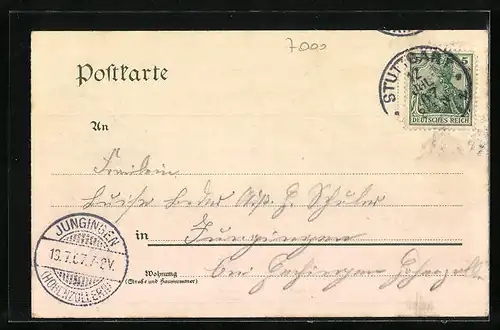 AK Stuttgart, Kgl. Interim-Hoftheater mit Passanten