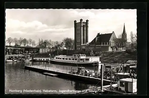 AK Homberg /Rh., Hebeturm, Jugendherberge und Schulschiffe