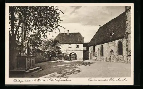AK Bürgstadt /Main, Partie an der Pfarrkirche