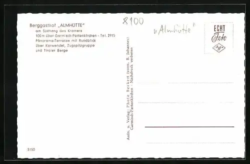 AK Garmisch-Partenkirchen, Gasthaus Almhütte im Winter