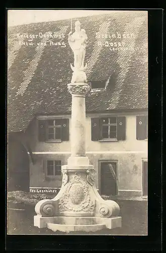 Foto-AK Maria Steinbach, Partie am Kriegerdenkmal Mariensäule