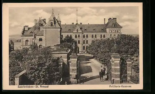 AK Saarbrücken-St.Arnual, Eingang zur Artillerie-Kaserne