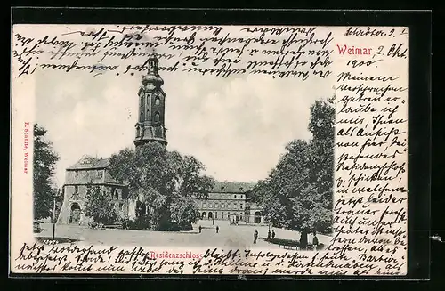Relief-AK Weimar, Residenzschloss