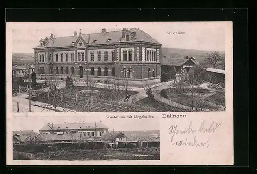 AK Balingen, Sanatorium mit Liegehallen