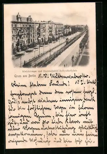 AK Berlin-Schöneberg, Kleiststrasse und Hochbahnhof Nollendorfplatz