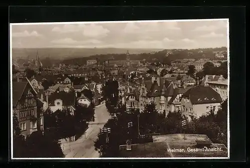 AK Weimar, Gesamtansicht aus der Vogelschau