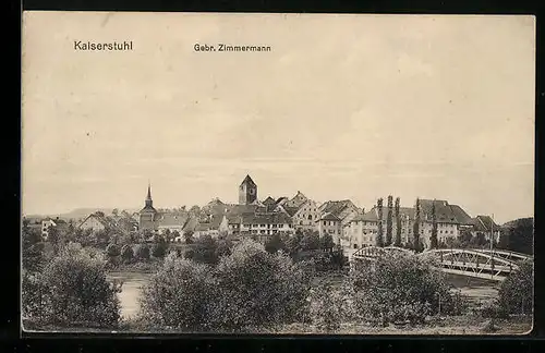 AK Kaiserstuhl, Ortsansicht mit Brücke