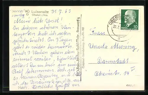 AK Oberhof /Th., HOG Luisensitz, Innenansicht