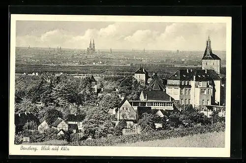 AK Köln-Bensberg, Blick auf den Ort mit Kirche