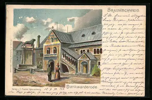 Lithographie Braunschweig, Burg Dankwarderode