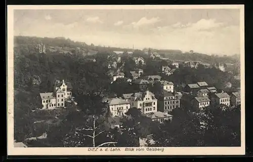 AK Diez a. d. Lahn, Blick vom Geisberg auf den Ort