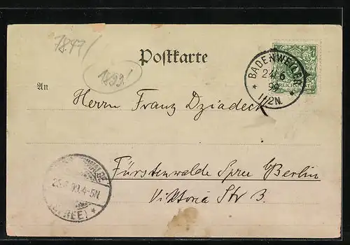 AK Badenweiler, Ortspartie mit Kirche