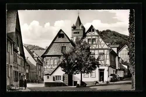 AK Steeg bei Bacharach, Am Grindel, mit Gaststätte Weinhaus Blüchertal