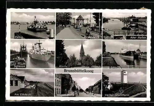 AK Brunsbüttelkoog, Fähre, Schleuse, Am Elbdeich