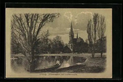 AK Leipzig, Johannapark mit Lutherkirche