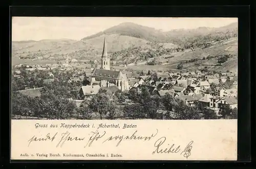 AK Kappelrodeck / Baden, Totalansicht mit Kirche