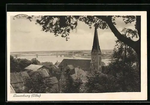 AK Lauenburg /Elbe, Teilansicht mit Kirche